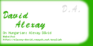david alexay business card